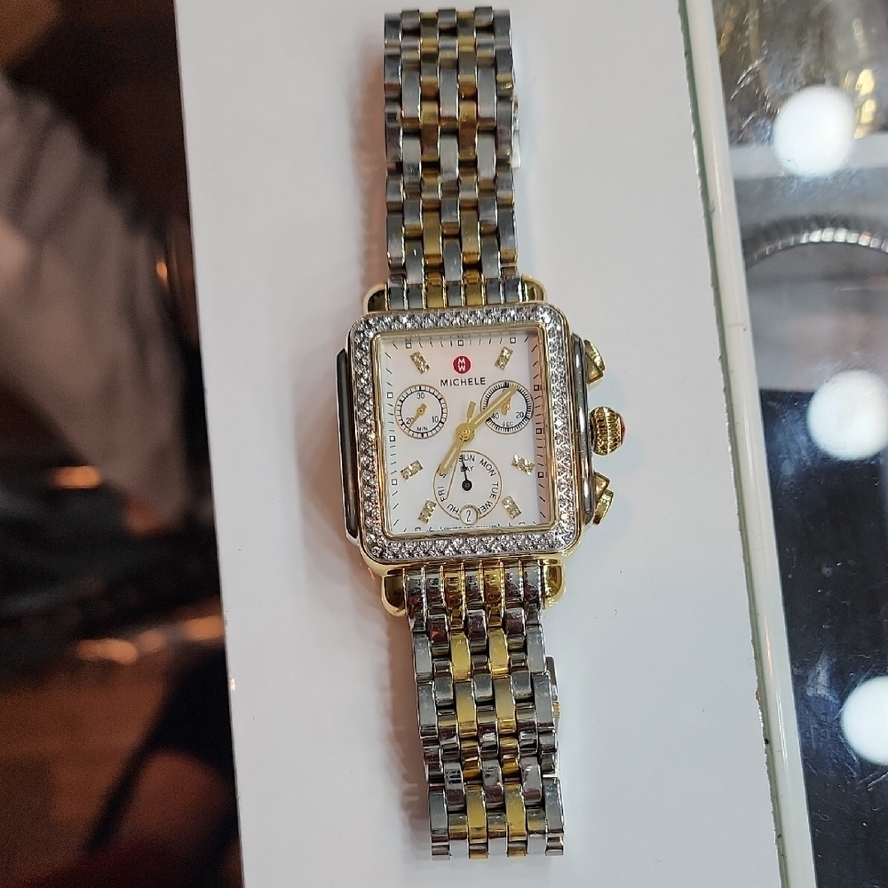 Michele Two-Tone Diamond Watch